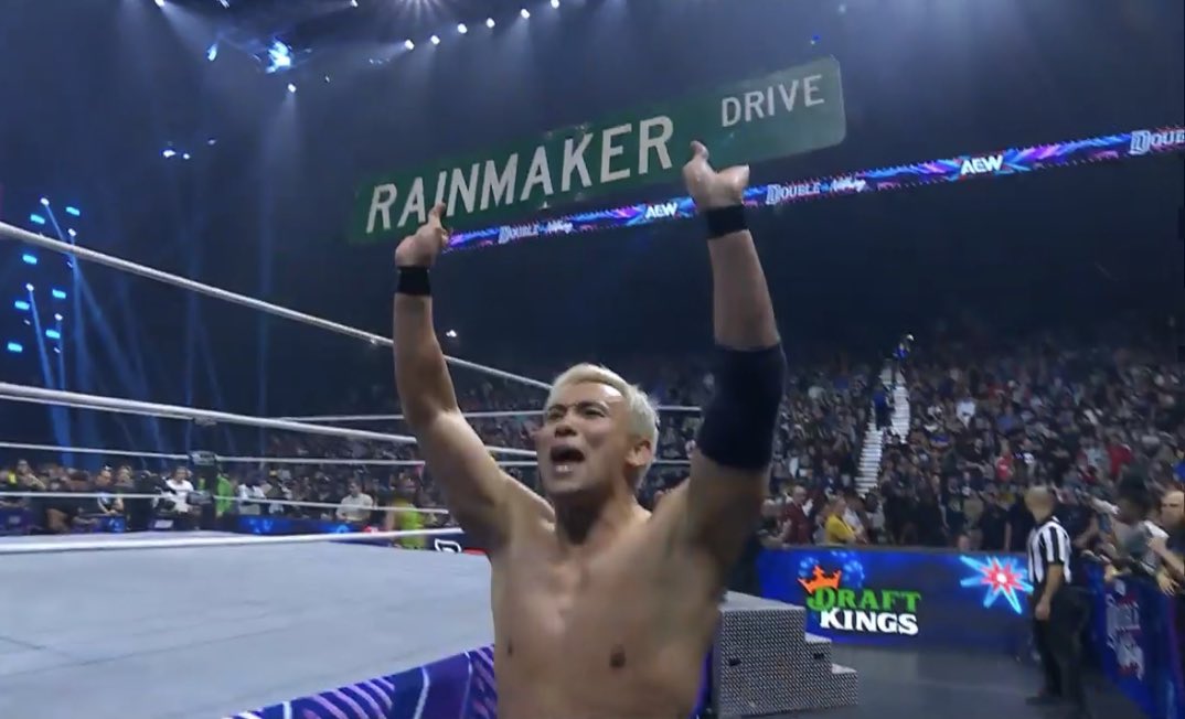 Frame this. Kazuchika Okada is amazing! This is Rainmaker Drive 😭