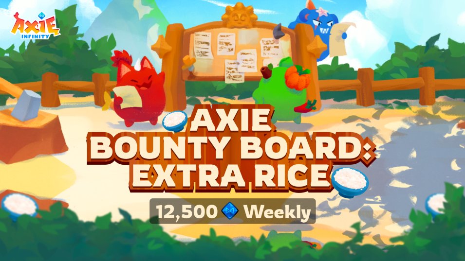 itsme_pixie's tweet photo. More reasons for us to do the bounty tasks! More AXS have been added! A staggering total of 12,500 AXS per week! Check them out here - https://t.co/c0xI4dGLCw 🍚🍙

#extrarice
#bountyboard https://t.co/y2GNsF0ufS