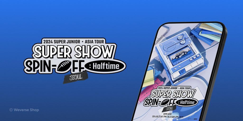 weverseshop's tweet photo. 2024 #SUPERJUNIOR (@SJofficial) 
'SUPER SHOW SPIN-OFF : Halftime' 온라인 라이브 스트리밍 이용권 안내❤️‍🔥  

✨멤버십 ONLY✨ Special Gift도 놓치지 마세요!  

🗓️판매 기간 : 5월 27일(월) 2 PM ~ 6월 23일(일) 4:59 PM (KST) 
🛒#weverseshop : https://t.co/krlI8sLkrt https://t.co/bajSl8npWq