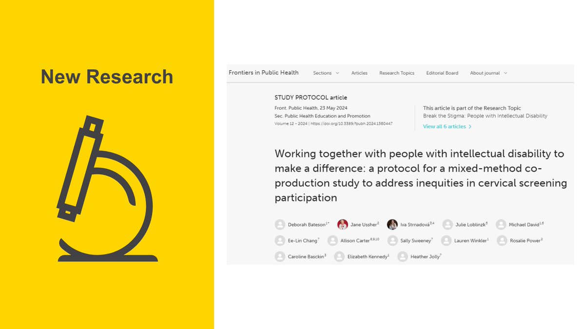 The Daffodil Centre (@daffodilcentre) on Twitter photo NEW RESEARCH🔬| Promoting #equity in cervical screening! Prof <a href="/DrDebBateson/">Deborah Bateson</a> et al share the co-produced ScreenEQUAL protocol and Easy Read version for the community
🔗doi.org/10.3389/fpubh.…
Read more about Prof Deb Bateson's research here daffodilcentre.org/people/deborah… NEW RESEARCH🔬| Promoting #equity in cervical screening! Prof <a href="/DrDebBateson/">Deborah Bateson</a> et al share the co-produced ScreenEQUAL protocol and Easy Read version for the community
🔗doi.org/10.3389/fpubh.…
Read more about Prof Deb Bateson's research here daffodilcentre.org/people/deborah…