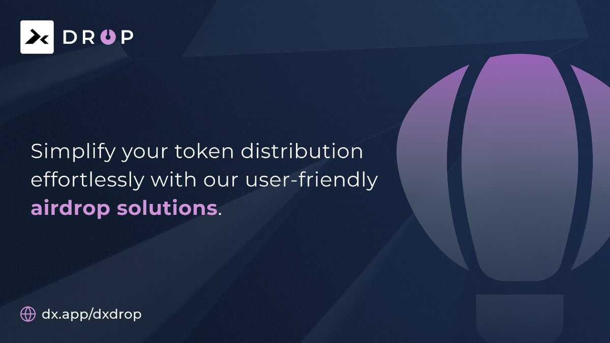 Supercharge your #airdrops with our revolutionary “DxDrop” feature  Effortlessly send #tokens to multiple wallets at once and shower your community with rewards! 🎁 embark on a token distribution journey like never before! 👇👇 dx.app/dxdrop?chain=E…  dx.app