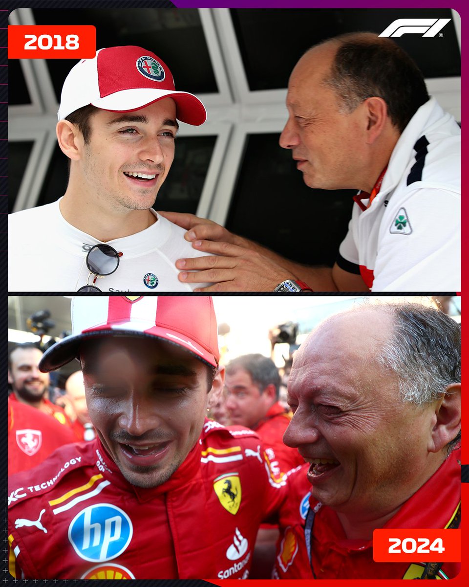 From their first races together, to their first win together 🤗

#F1 #Formula1 @ScuderiaFerrari