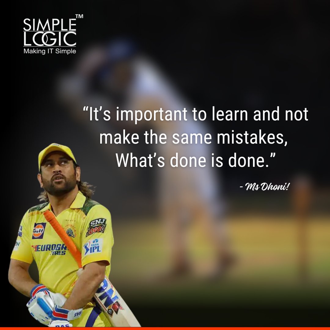 #MondayMotivation
It’s important to learn and not make the same mistakes, what’s done is done. - #MahendraSinghDhoni🏏

#wisdom #cricketlegend‍‍‍ #positivevibesonly #startstrong #mondaymindset #riseandshine #believeinyourself #motivationmonday #chaseyourdreams #dhoni #msd