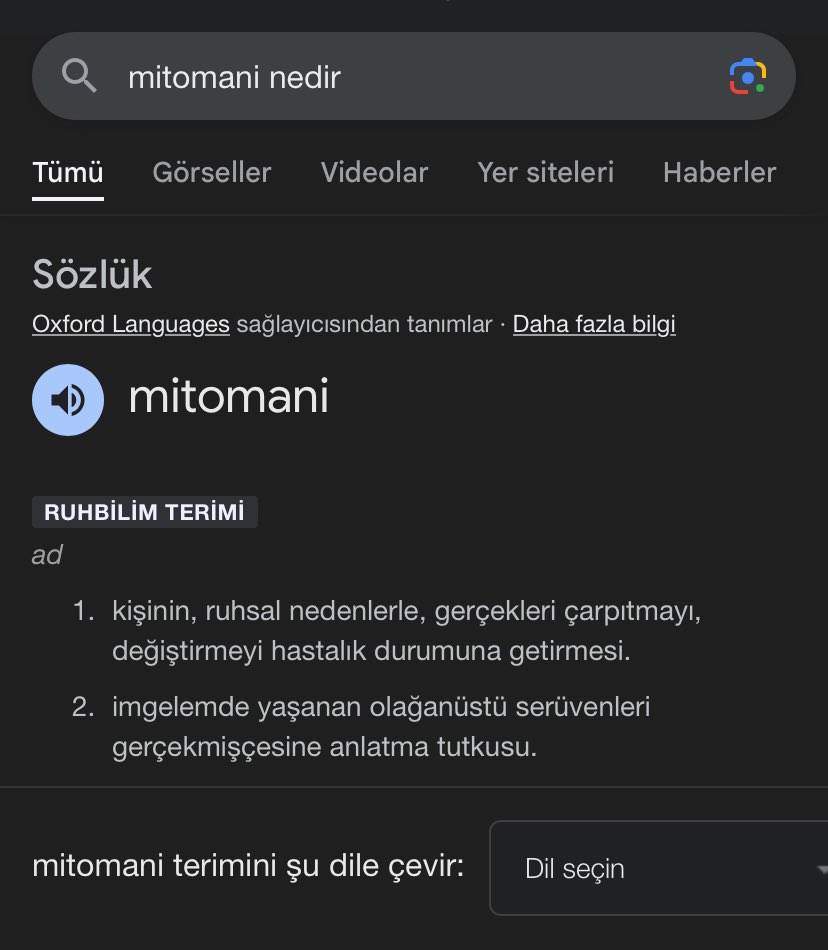 Teşhisi koydum arkadaşlar. Fenerbahçe kulübü ve taraftarı tüm oluşumlarıyla birlikte Mitomani olmuş <a href="/GalatasaraySK/">Galatasaray SK</a> #iyilersonundamutlakakazanır #SAMPİYONGALATASARAY #fenerağlama