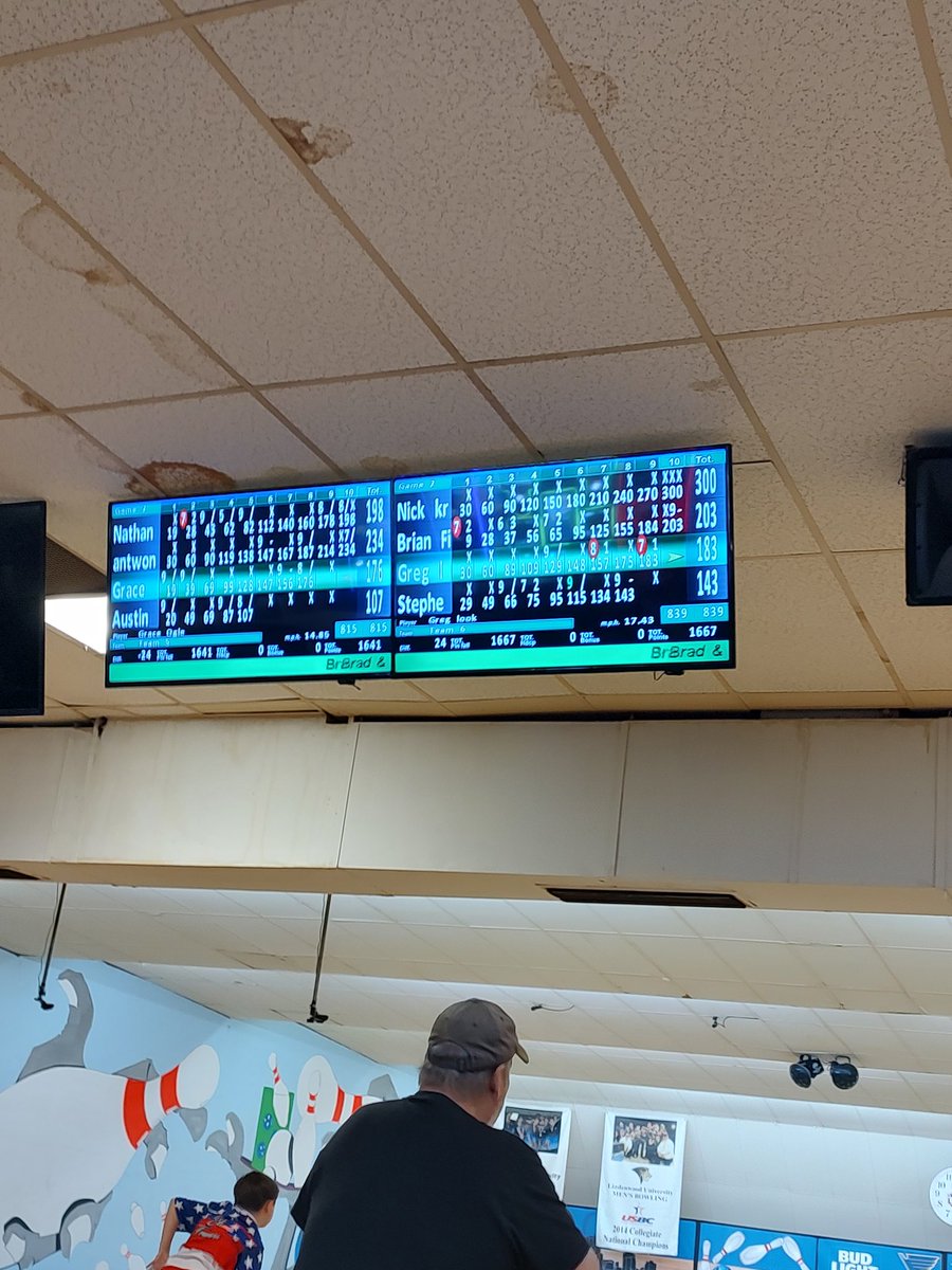 UnclePig39's tweet photo. The tournament today was a blast.  Got to watch a perfect game and met some great people.  As for the bowling... Let's just say my game needs a lot of work lol.  Always trying and learning 👍 https://t.co/tbM7abWBy3
