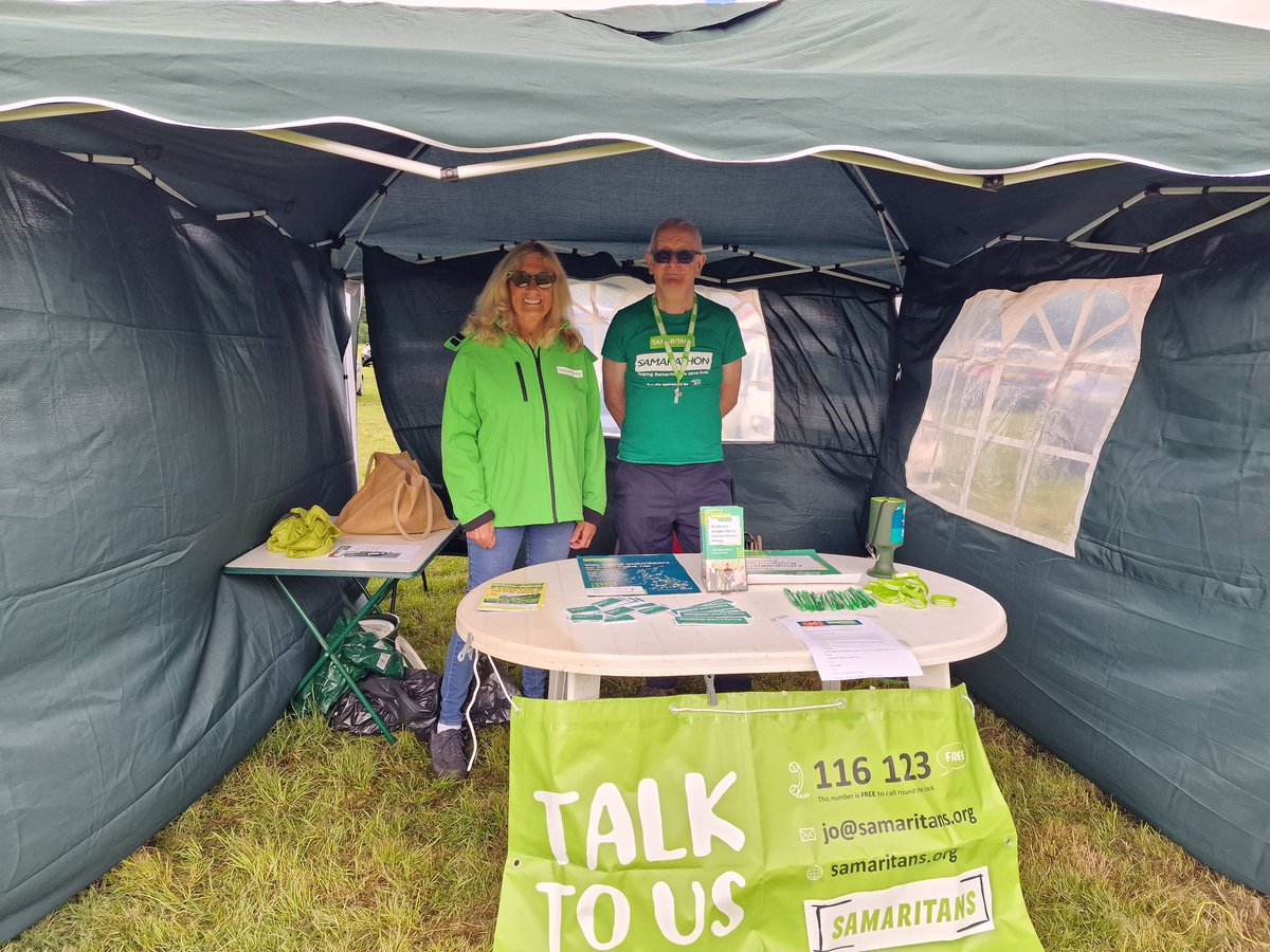 Come and say hello to us today on the Heath in Knutsofrd for the Lions Fair. #samaritans #knutsford