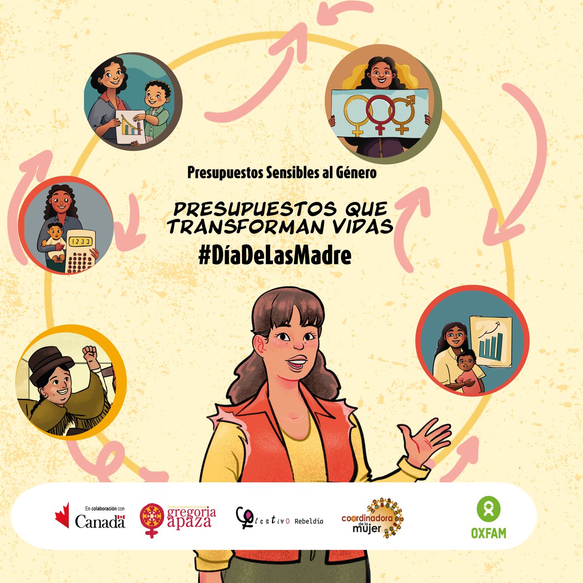 Hoy celebramos a todas las madres y destacamos los presupuestos sensibles al género. Asignar recursos a cuidado infantil, salud materna y educación promueve la equidad.

¡Por un futuro más justo! 💐❤️
<a href="/CanadaenBolivia/">Canada en Bolivia</a> <a href="/OxfamBolivia/">Oxfam en Bolivia</a> <a href="/CoordinadoraBO/">Coordinadora BO</a> <a href="/RebeldiaBolivia/">Colectivo Rebeldía</a> <a href="/IffiBolivia/">Instituto Formación Femenina Integral</a>