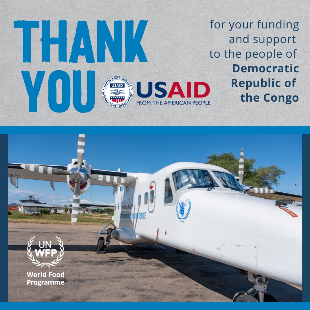 🙏🇺🇸 Thank you @USAIDSavesLives for your generous US$8 million contribution to @WFP_UNHAS in the #DRCongo 🇨🇩 Your support ensures vital humanitarian air services reach those most in need.