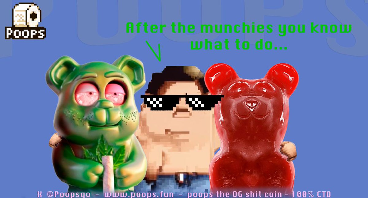 POOPSGo's tweet photo. Just bumped into these guys in cryptospace... already getting bear hugs from my new friends! @gummyonsolana @bakedtoken #crypto #meme #gems https://t.co/4CN4ZSJ4iD