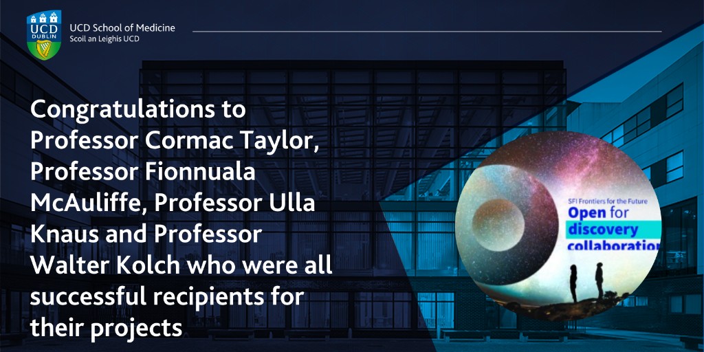 👏👏👏Four UCD School of Medicine researchers recognised in SFI Frontiers for the Future Awards. The 28 awards announced are valued at €34 million. Find out more 👉 bit.ly/4bVTfrA