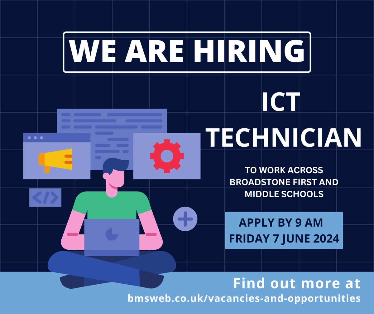 Find out more and apply at: broadstonefirstschool.co.uk/vacancies-and-…