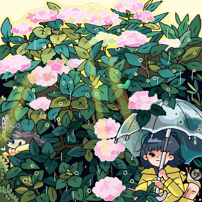 「女の子 ビニール傘」のTwitter画像/イラスト(新着)