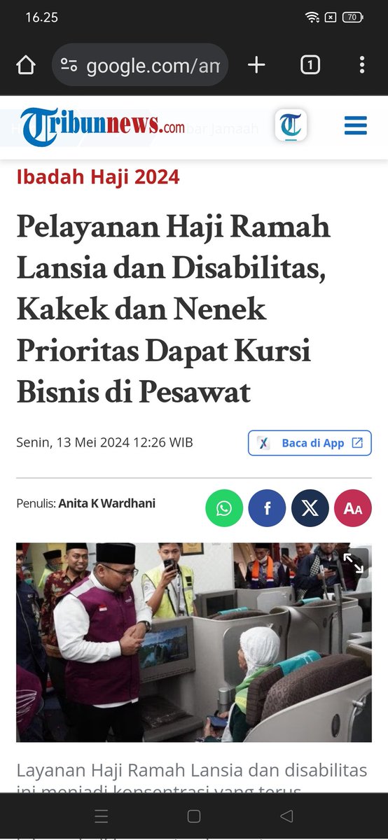 Upaya Menag @YaqutCQoumas mewujudkan haji ramah lansia & disabilitas patut diapresiasi Jemaah #HajiIndonesia musim #Haji2024 pelayanannya makin istimewa 👍😍