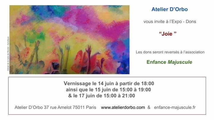 L’ATELIER D’ORBO ORGANISE SA NOUVELLE EXPOSITION AU BÉNÉFICE D’ENFANCE MAJUSCULE
Tous les deux ans, l’Atelier D'Orbo organise une exposition de tableaux au profit d’Enfance Majuscule.  Enfance Majuscule remercie chaleureusement l’ensemble  des exposants.
👉bit.ly/4byv4PV