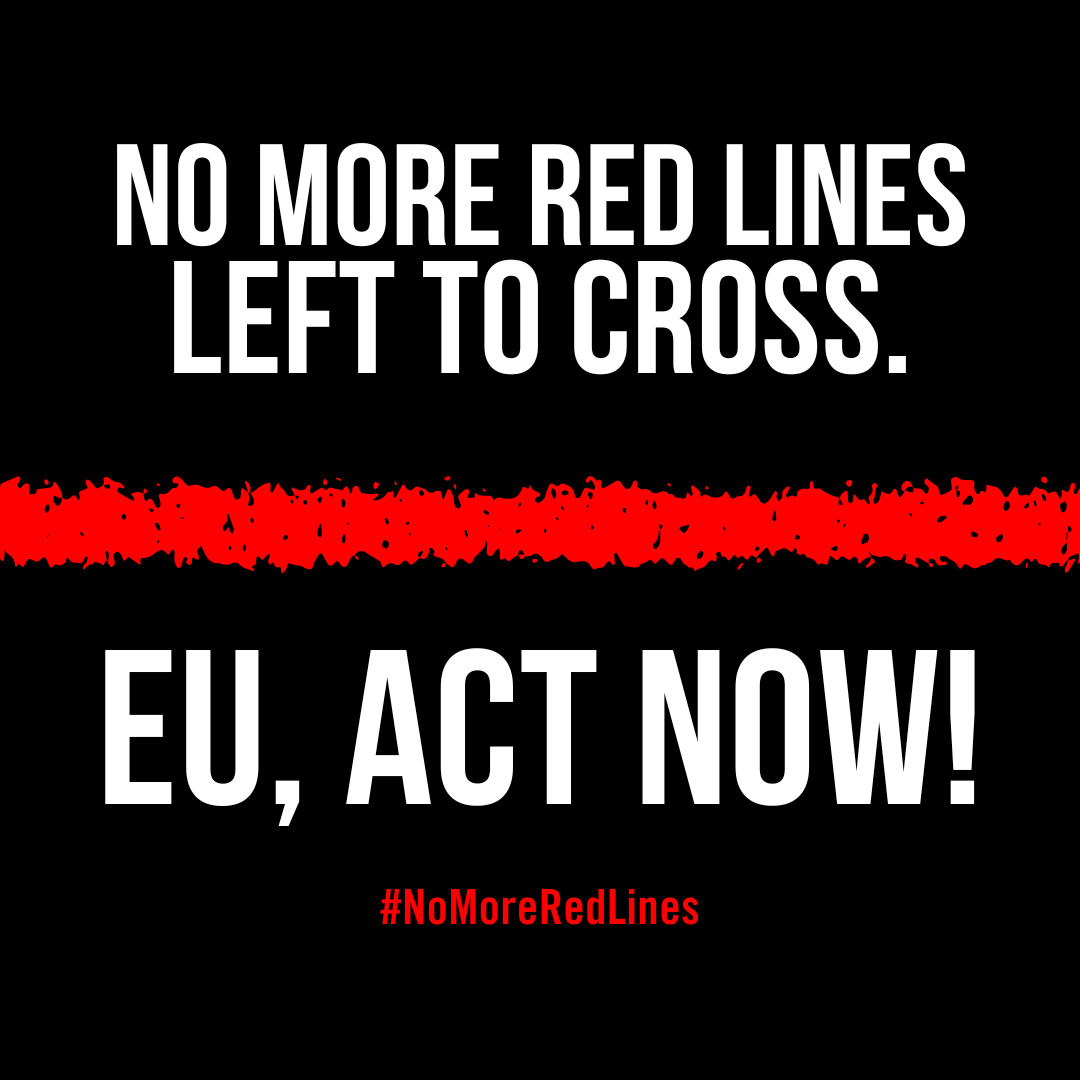 tdh_org's tweet photo. Yet another red line was crossed yesterday with the bombing of a camp for displaced people in #Rafah.

As EU Foreign Ministers meet in Brussels, we join to ask: how many more red lines will be crossed before the EU acts to stop the impunity in #Gaza?
#NoMoreRedLines #CeaseFireNow https://t.co/2mvG96zbu5