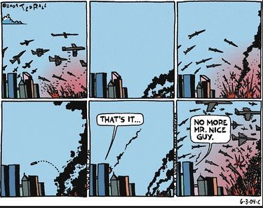 this comic is from 20 years ago. before Hamas ruled Gaza. israel savagely attacks Palestinians, Palestinians retaliate, israel responds to the retaliation even more savagely and western media make it look like Palestinians are the ones who started it. absolutely nothing changed