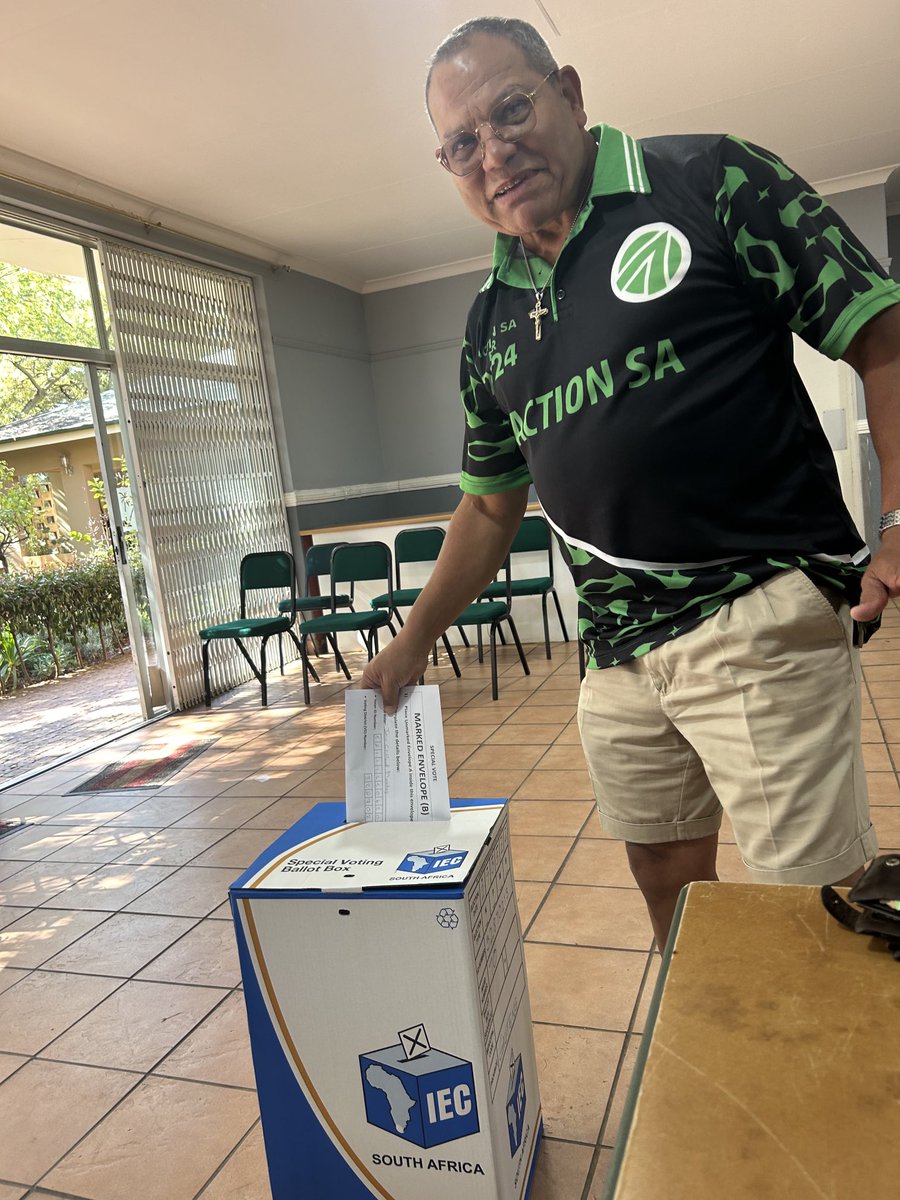 I have just finished casting my vote this morning. Guess who I voted for? It’s no secret. By my Actions I am contributing to Fixing South Africa ⁦@pejames⁩ ⁦@Action4SA⁩ ⁦@ActionSA_GP⁩ ⁦@HermanMashaba⁩