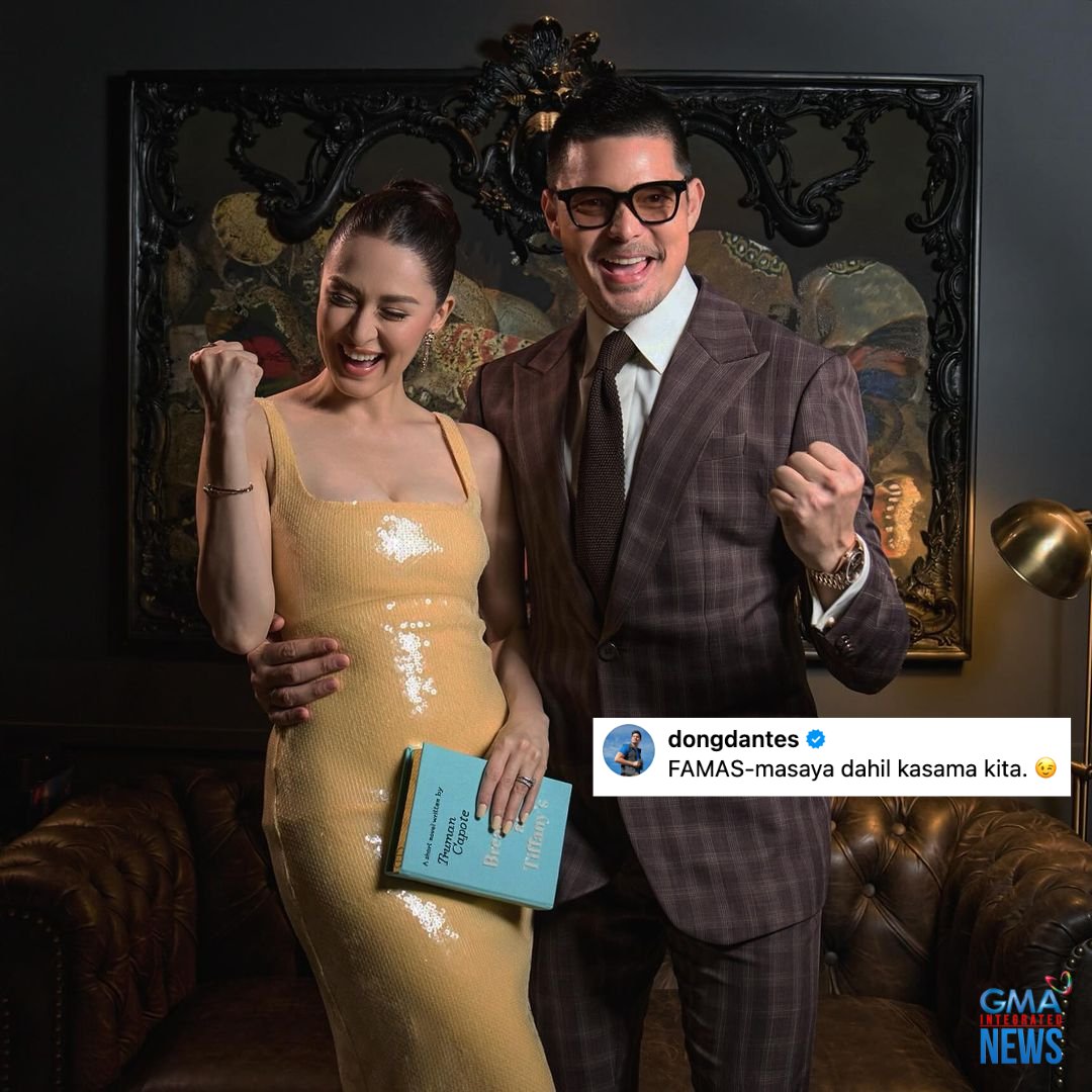 MY HAPPY PLACE! 💕 Dingdong Dantes shared on Instagram his FAMAS-masaya moment with his wife during the 72nd Filipino Academy of Movie Arts and Sciences (FAMAS) awards night. The power couple won the Bida ng Takilya award, as well as Best Sound for their film “Rewind.”