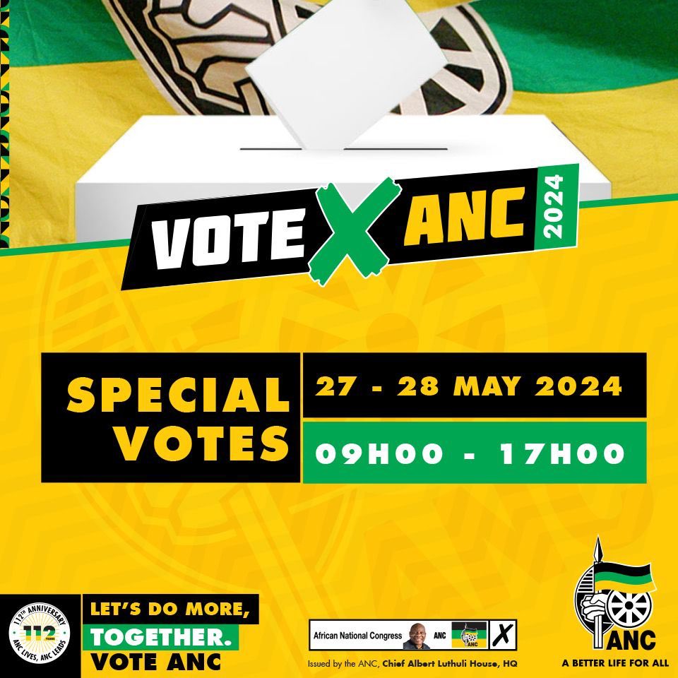 For those who have applied and been approved for special votes, the big day has arrived for you. Special votes will take place from the 27th and 28th May. To check you special vote status, SMS your ID number to 32711. Please remember that you may only cast your vote where you