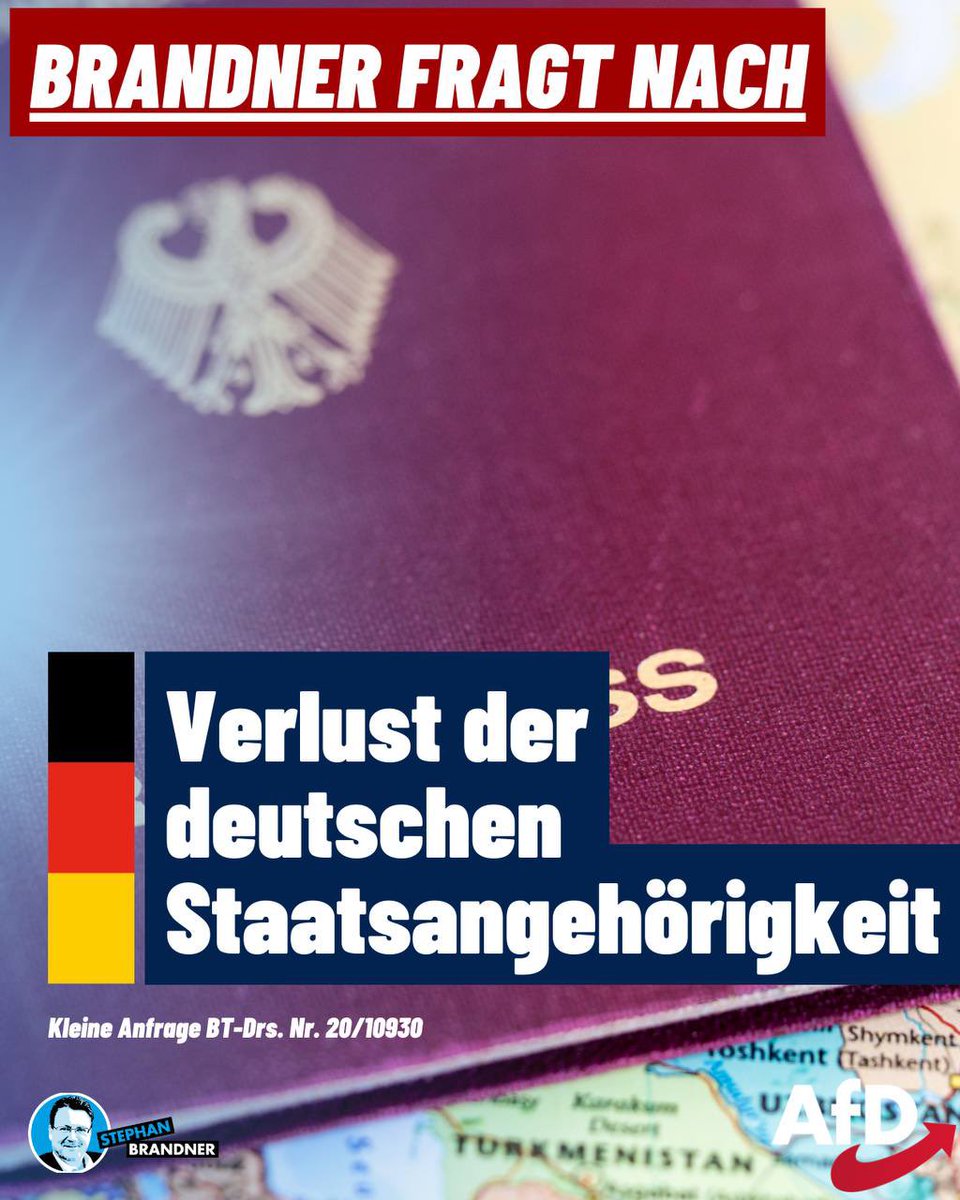 👉Meine Anfrage🗣
an die #Bundesregierung🤨
Thema:
Verlust der deutschen Staatsangehörigkeit...🔍
(Antwort👇👇👇im Link)
brandner-im-bundestag.de/anfragen/klein…
#AfD #Brandnerfragtnach
#Deutschlandabernormal🇩🇪
#wirhabendasDirektmandat👍
#WK194 #Berlin #Bundestag #Brandner