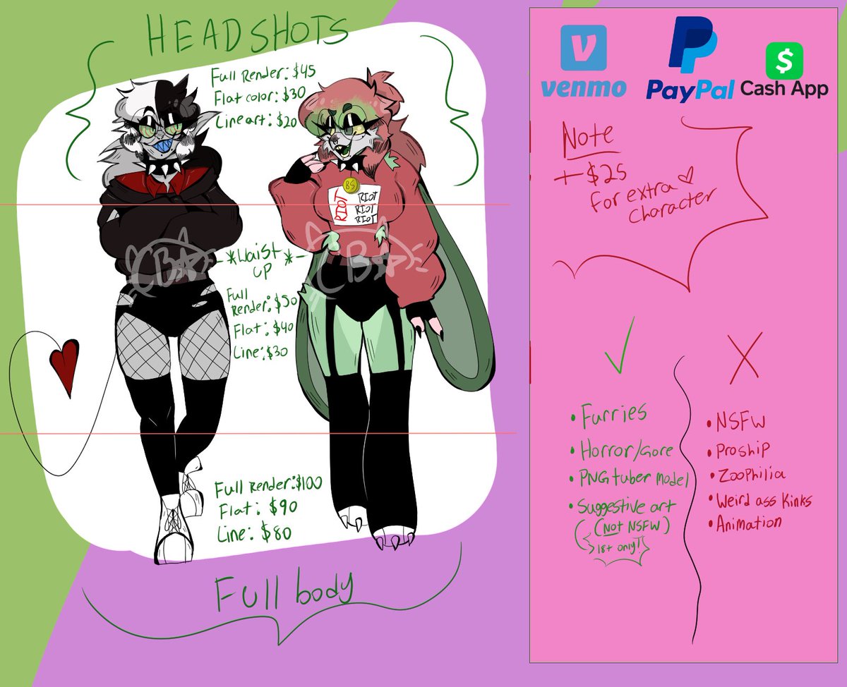 ‼️BOOST BOOST BOOST‼️

HELLO!! I’ve FINALLY made a commission sheet!! After such a long time, I’m happy to say commissions are finally open! Any retweets and likes would be appreciated!

#commissionopen #commission #pngtuber #vtuber #artist #digitalart #furries #boost