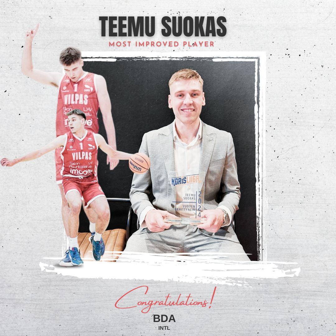 Congratulations to Teemu Suokas on receiving the Most Improved Player' award in Finland! #BDASportsINTL

youtu.be/3SOIuPgEWVk