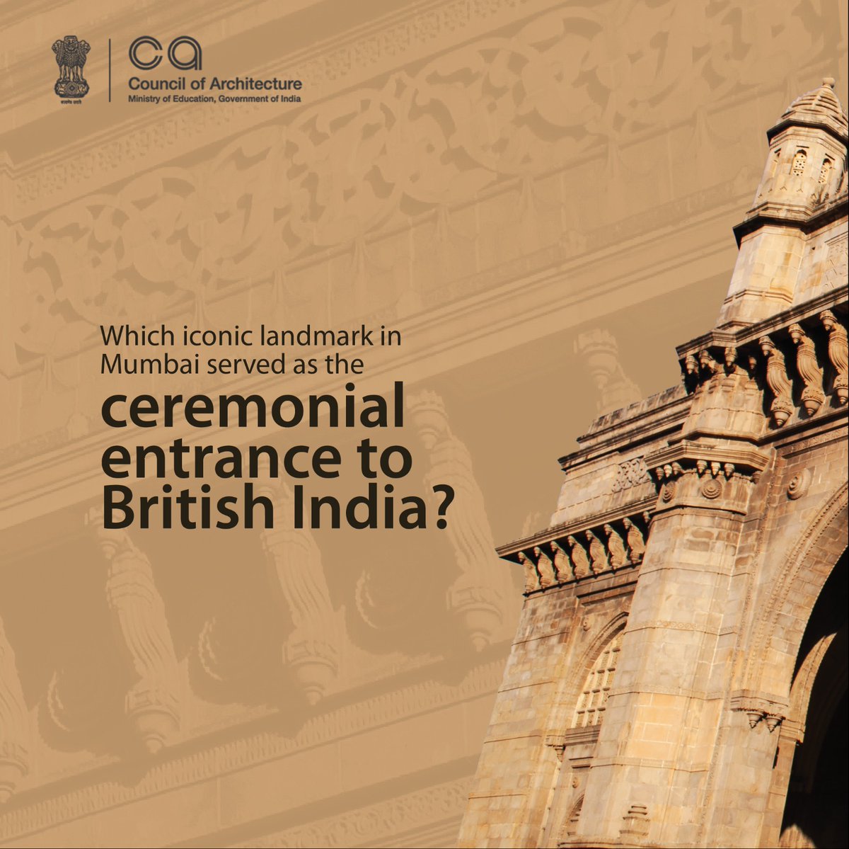 Test your knowledge of Indian history! Guess which famous landmark in Mumbai served as the ceremonial entrance to British India. 

#HistoryQuiz #IndianHistory #BritishIndia #quiztime #architecture #councilofarchitecture