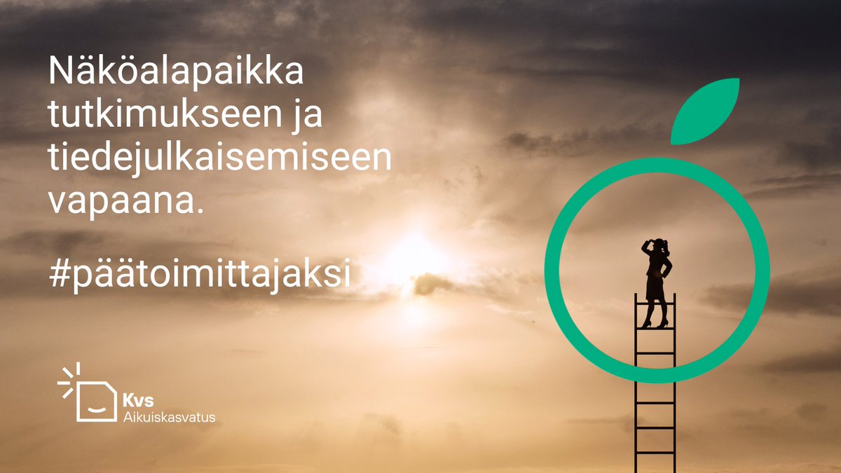 Laadukas, vireä, kekseliäs #tiedelehti avaa #päätoimittaja'haun. #UlpukkaIsopahkalaBouret on tehnyt upeaa työtä 💎Toivomme, että dynaaminen ote jatkuu!
#rekry #aikuiskasvatus #tiede
@TuomiLauri @SVastuu @tsv_media @tohtoriverkosto @FinEdVerkosto @KVS_fi 
➡️tinyurl.com/AKpaatoimittaja