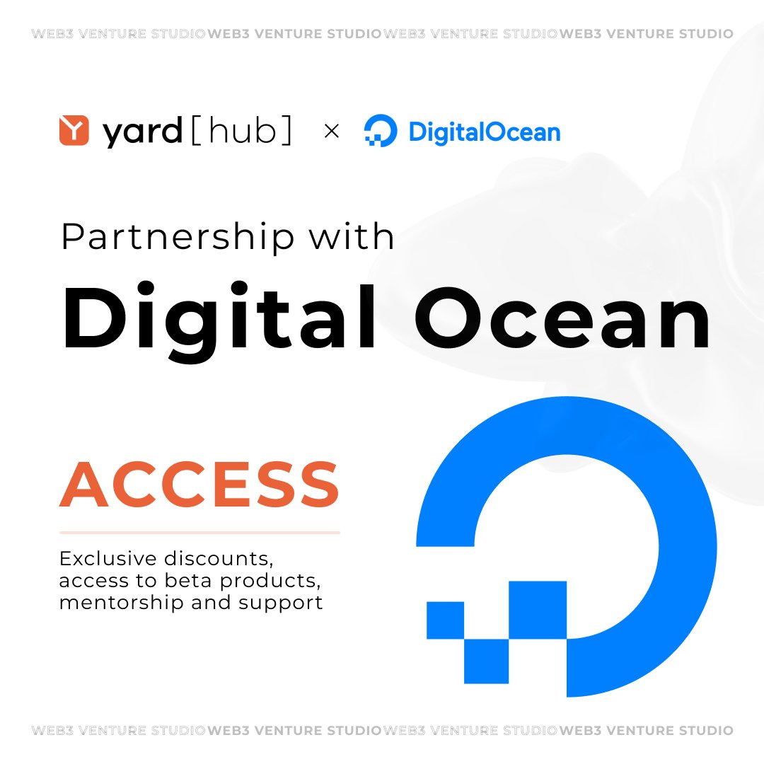 yardhub's tweet image. We are excited to partner with @digitalocean and their Hatch startup program to help support the next generation of web3 builders! 

#ItsHatchening #yardhub #web3accelerator #web3founders #web3growthcamp