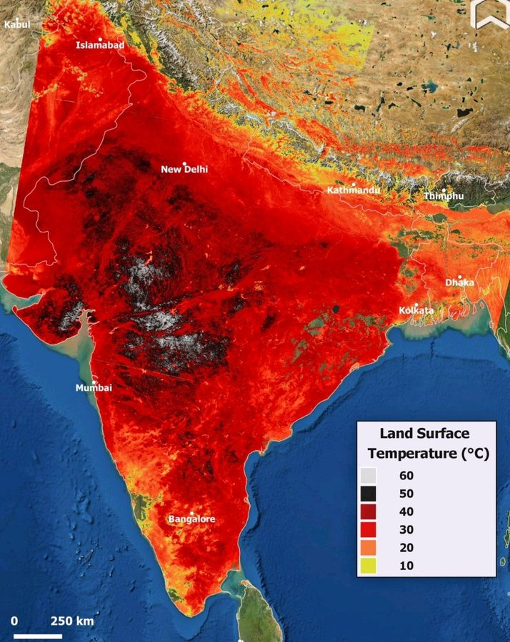 Land temps of 62°C - frightening killing heat wave. We are doing this, + refusing to stop. The world in general and developed country in particular must come to terms with reality. Adaptation funds must be released and technology must be transferred in timely manner.