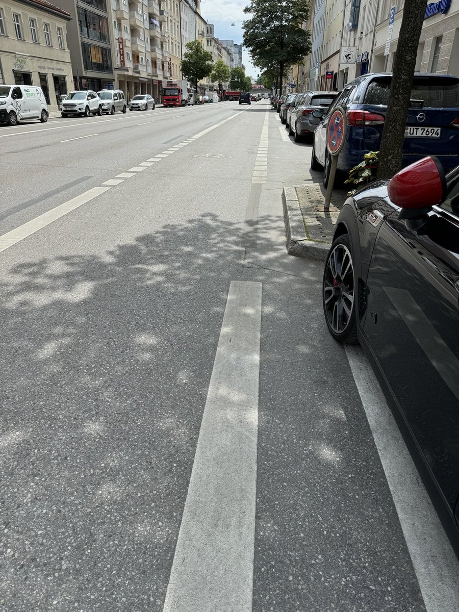 Sinnlose Platzverschwendung für kaum genutzte Radwege.