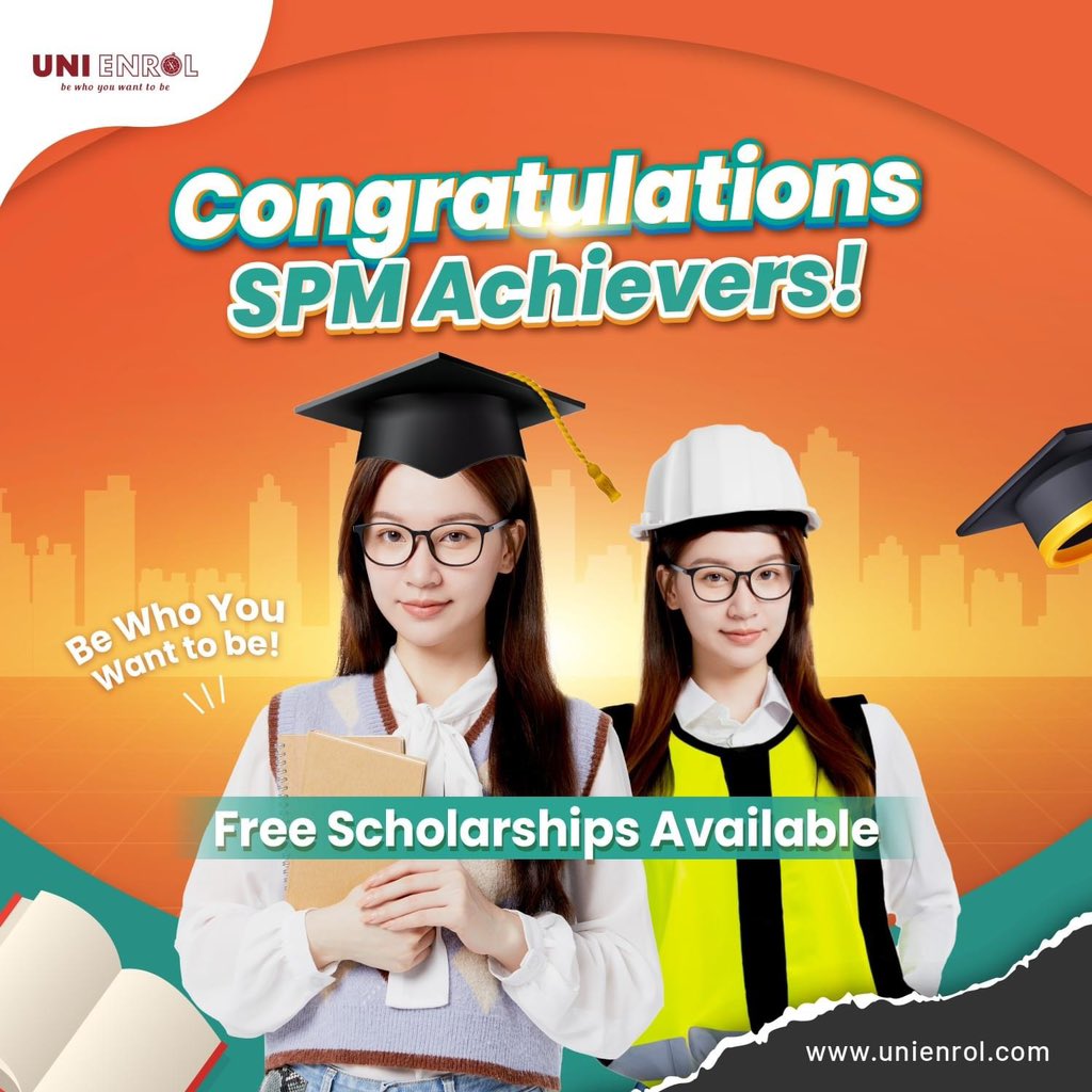 unienrol's tweet photo. WELL DONE to all SPM 2023 Achievers! ❤️ Are you ready for the next chapter of your life? 🎓 

Start your Pathway Match today!
🔗 English 👉 https://t.co/lwJhKy2nmD
🔗 Mandarin 👉 https://t.co/5gHSpg2cLo

#unienrol #pathwaymatch #spm #form5 #spm2023 #batch06 #tingkatan5 https://t.co/jD0UzsiaFB