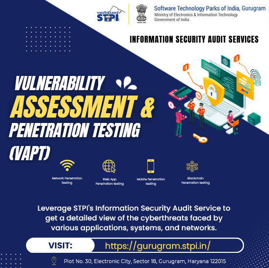 🔒 Safeguard your digital assets with STPI Gurugram’s VAPT services!   

🛡️Our expert team identifies vulnerabilities in Computer Systems, Networks, Applications, Web Apps, and Mobile Apps. Stay secure!  #CyberSecurity #STPI
@arvindtw @DeveshTyagii @er_ashokg