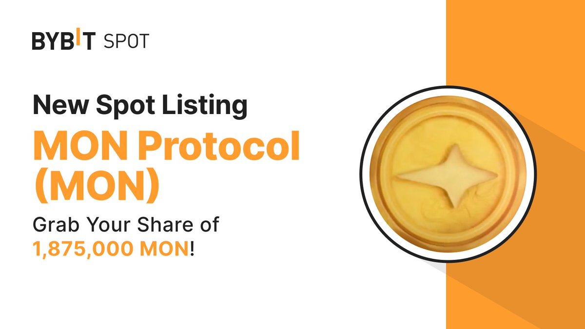 📣 $MON is Officially listed on #BybitSpot with Spot Grid Bots function available! @monprotocol Stand a chance to grab a share of the 1,875,000 $MON Prize Pool 🌐 Learn More: i.bybit.com/11hcab8v 📈 Trade Now: i.bybit.com/yabqwKJ #TheCryptoArk #BybitListing
