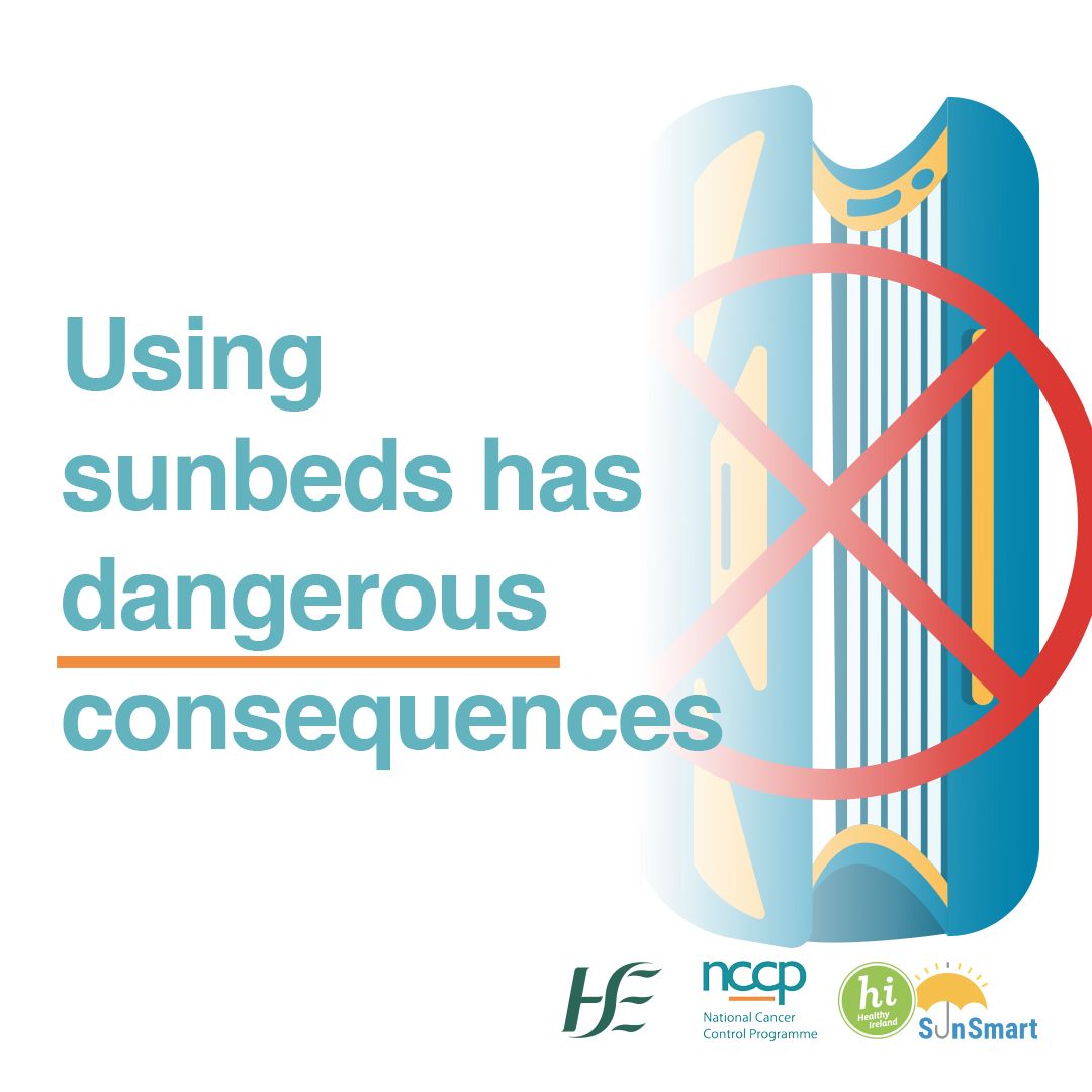 Using sunbeds has dangerous consequences. Sunbeds produce UV radiation causing premature skin ageing and increases your risk of skin cancer. Be #SunSmart and protect your skin. #EWAC2024