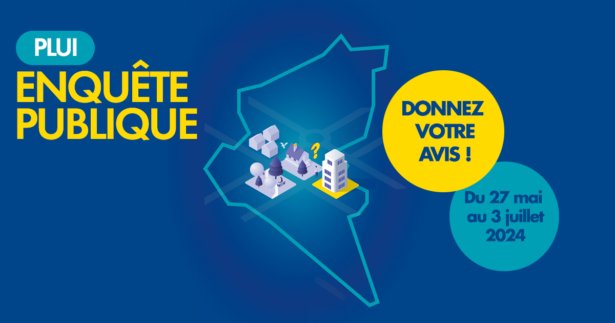 📢 PLUi : participez à l'enquête publique !
La plateforme pour donner votre avis sur le projet PLUi est ouverte dès aujourd'hui et jusqu'au 3 juillet 2024 : pulse.ly/jfxqxvlejp
Vous pouvez aussi venir le consulter à l'annexe de l'hôtel de ville au 22 rue Claude Pernès.