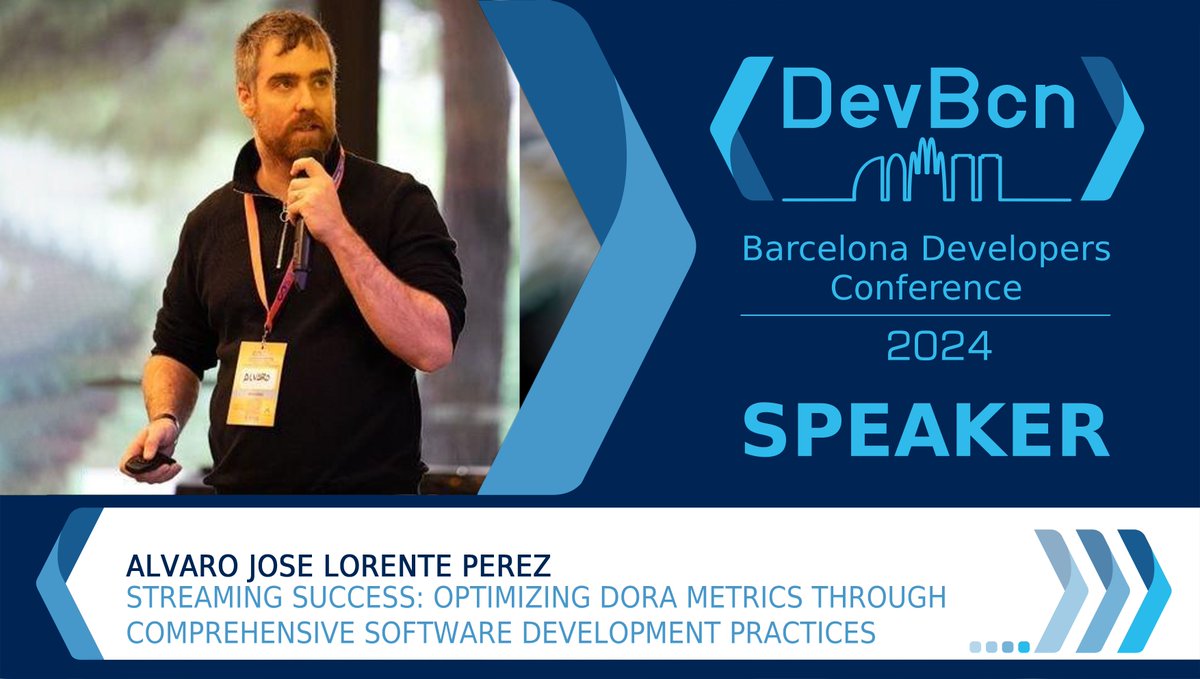 🚀 Unlock the secrets of software success with @alvarolorentede at #devbcn24! Join 'Streaming Success: Optimizing DORA Metrics through Comprehensive Software Development Practices' to enhance your development strategies. Don't miss this session! Details ➡️ buff.ly/3yJ9pWB