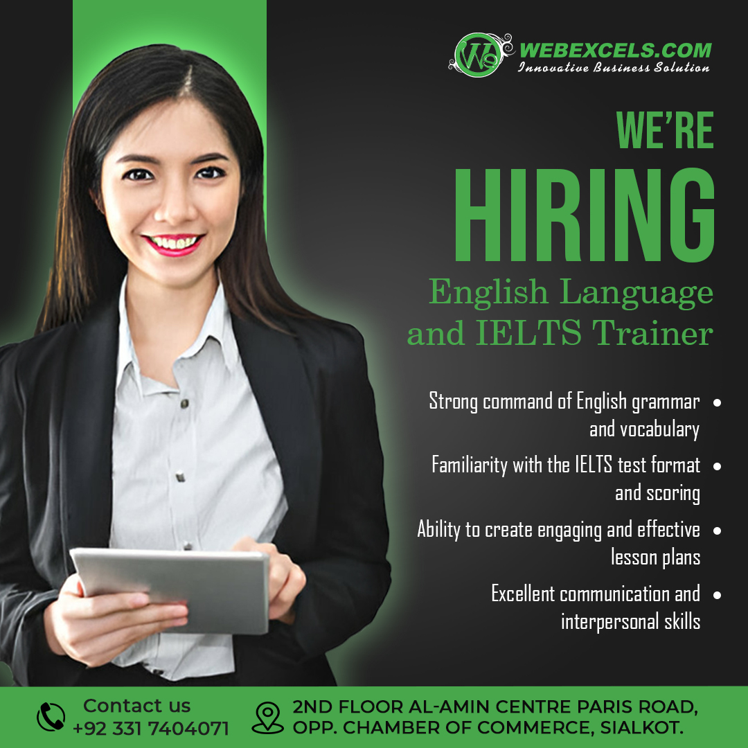 web_excels's tweet image. We are expanding our team!  Are you a passionate English Language Trainer and IELTS Trainer ready to make an impact?
Full-time
Send your CV and cover letter to +92331 7404071 in order to apply.
We are so excited to have the newest member of our team!
#webexcel #welcpk #welcskt