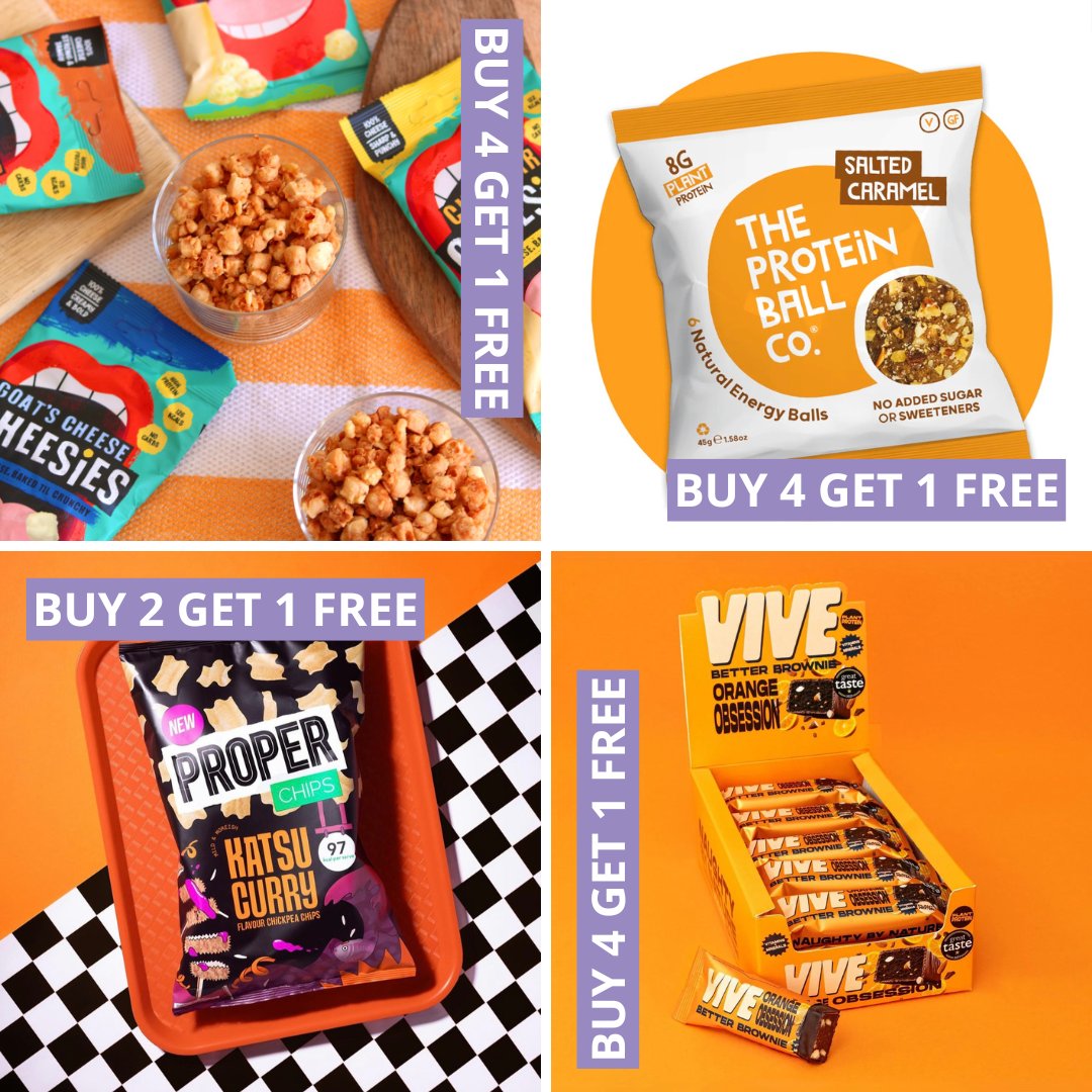 It's the final chance to grab our May promotions! 💜

#Cheesies #TheCurators #TheProteinBallCo #ProperSnacks #Vive

To order our May promotions, visit our website:
💻 delicious-ideas.com/shop/
📞 Call us on 01733 239003