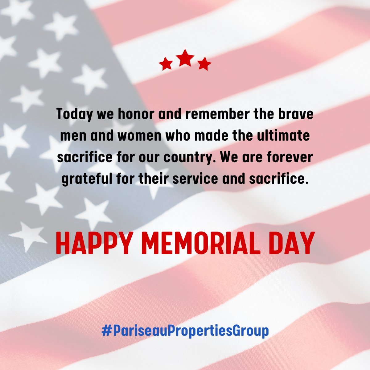 🇺🇸  Have a happy and safe Memorial Day! 💝🎗️
#MemorialDay #ourtroops #neverforget #RememberandHonor #OurHeroes #military #veterans #supportourtroops #ThankYouforyourservice #AndreaPariseau #EdPariseau #realtors #PariseauPropertiesGroup #C21NorthEast #theDSGal