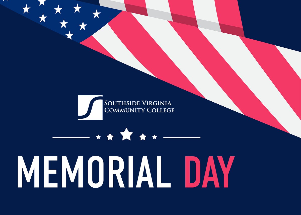 The college will be closed today, Monday, May 27, 2024, to commemorate Memorial Day and will reopen tomorrow, Tuesday, May 28, 2024. #MemorialDay #SVCCPanthers #SVCC #SouthsideVA