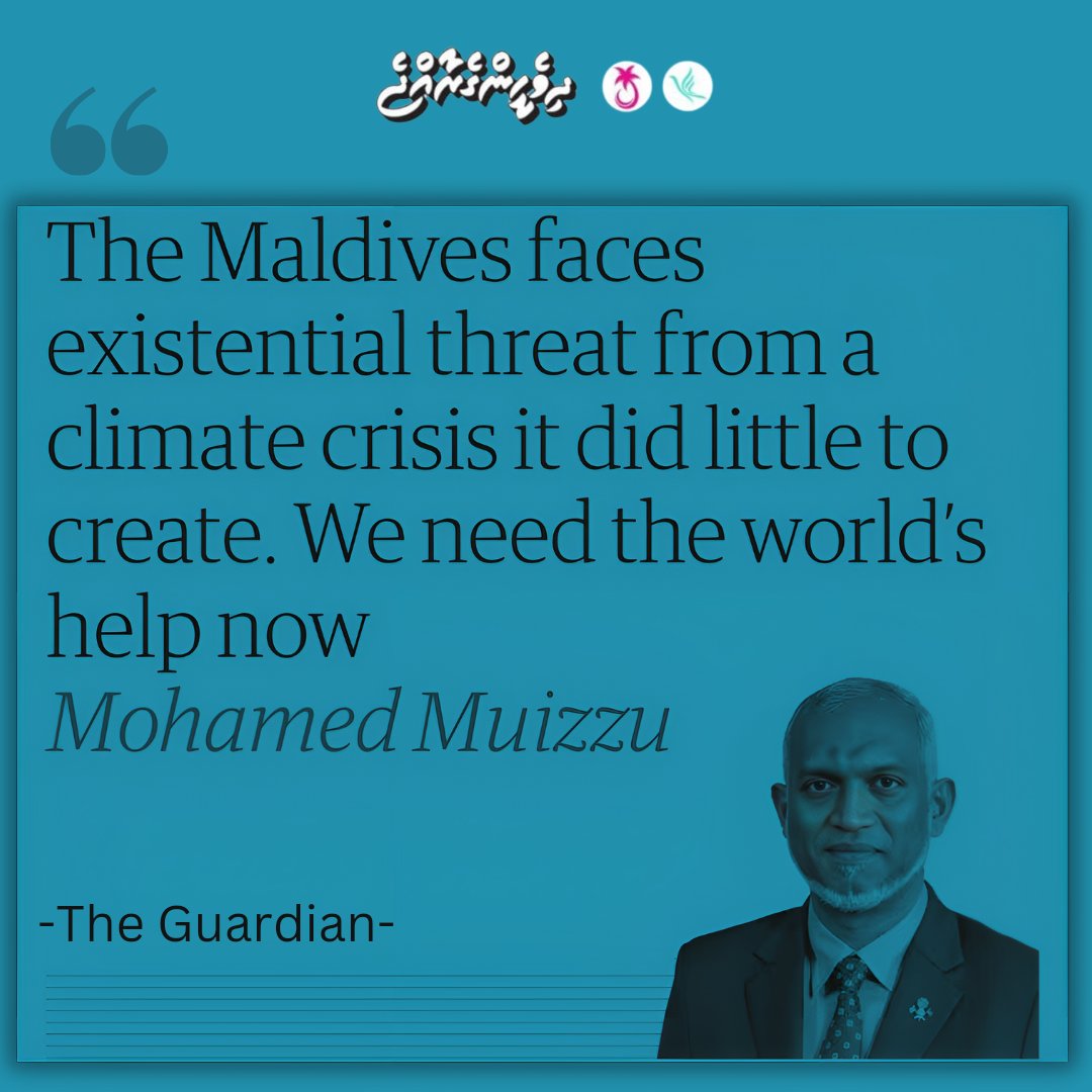 'The Maldives faces existential threat from a climate crisis it did little to create. We need the world’s help now.'
-President Mohamed Muizzu-

@MMuizzu
#DhiveheengeRaajje

theguardian.com/commentisfree/…