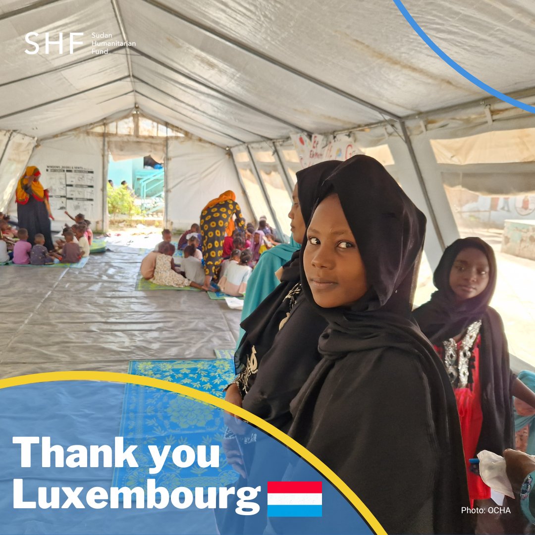 #OCHAthanks Luxembourg🇱🇺 for your generous contribution! THANK YOU for standing with the people of #Sudan, supporting the most vulnerable people with urgent and life-saving assistance through @CBPFs. Together, we #InvestInHumanity