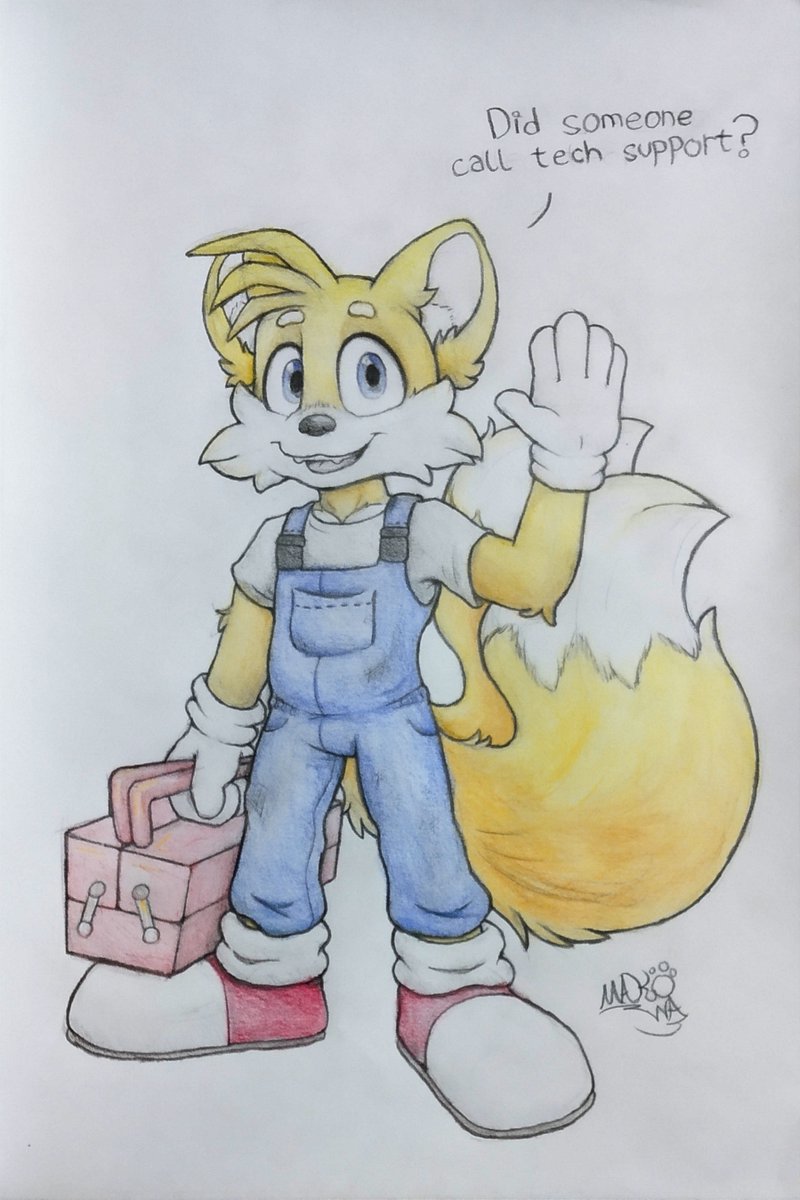 If Miles 'Tails' Prower himself arrives to repair something for you, you can be sure that it will get a hundred times better than it was before!

#tradicionalart #furryart #fanart #sonicthehedgehogfanart #Tails