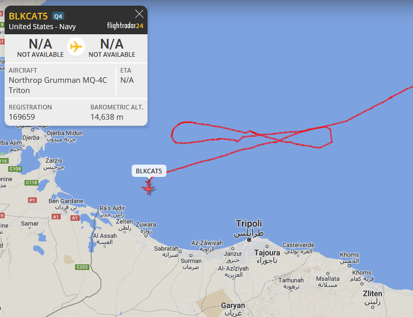 🇺🇸Northrop Grumman MQ-4C Triton #ae7812 #Libya
