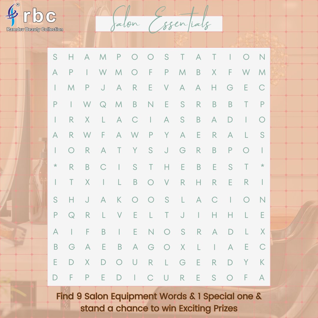 🧩 RBC Salon Furniture Crossword Contest! 🧩

Let’s get started! 🚀

#RBCSalonFurniture #CrosswordContest #ExcitingPrizes #SalonFurniture #Giveaway #ContestRules  #rbc #chair #rbcchair #rbcsalonchairs #rbcsalonchair #salonequipment #salonfurniture #BeautyInComfort #RBChairs