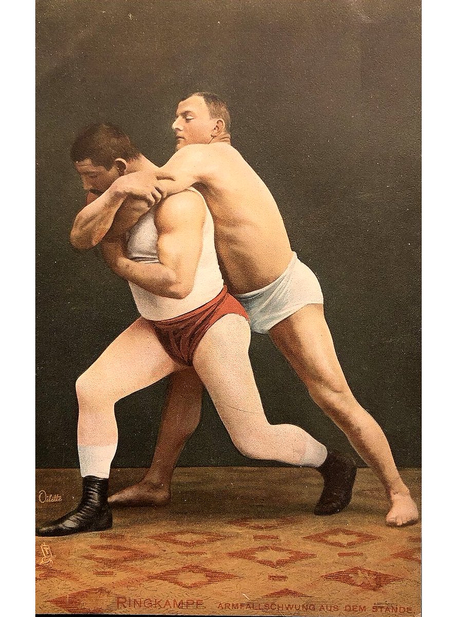 Does anyone know whatl the difference is between wrestling and rasslin' ? #Postcard #Postcards #OldPostcard #Wrestling