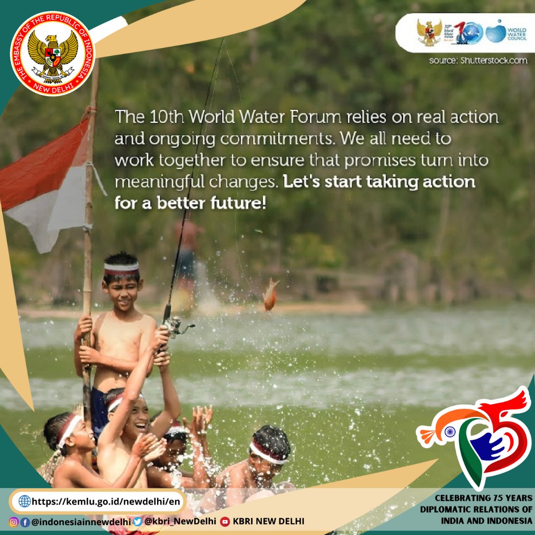 KBRI_NewDelhi's tweet image. Empowering Action by Joining Forces for Water Sustainability at the 10th World Water Forum.

#inidiplomasi #rintiskemajuan #deminkri #indonesiauntukdunia #75thindiaindonesia