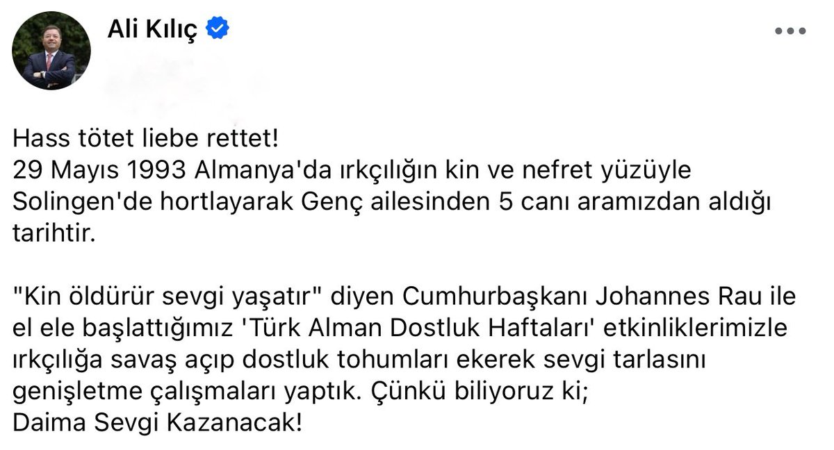 Hass tötet liebe rettet! 29 Mayıs 1993 Almanya'da ırkçılığın kin ve nefret yüzüyle Solingen'de hortlayarak Genç ailesinden 5 canı aramızdan aldığı tarihtir.