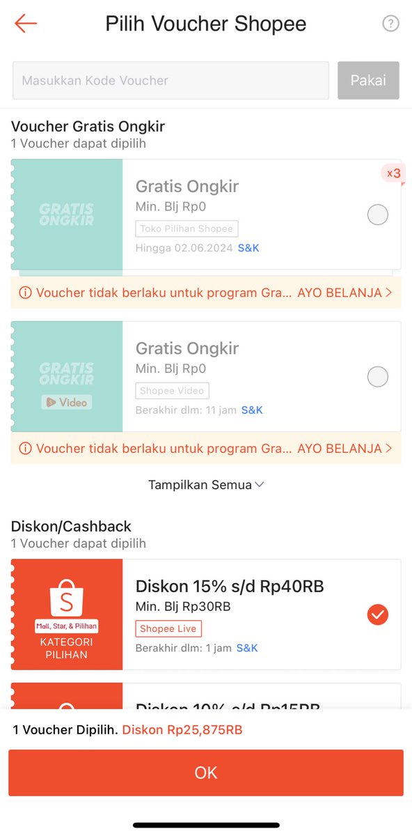 adora_jj's tweet photo. @i_m_mortal_ Kak im kenapa semua voucherku gratong gabisa dipake yaa, padahal yang voucher diskon bisa https://t.co/a3RMYJfyEQ